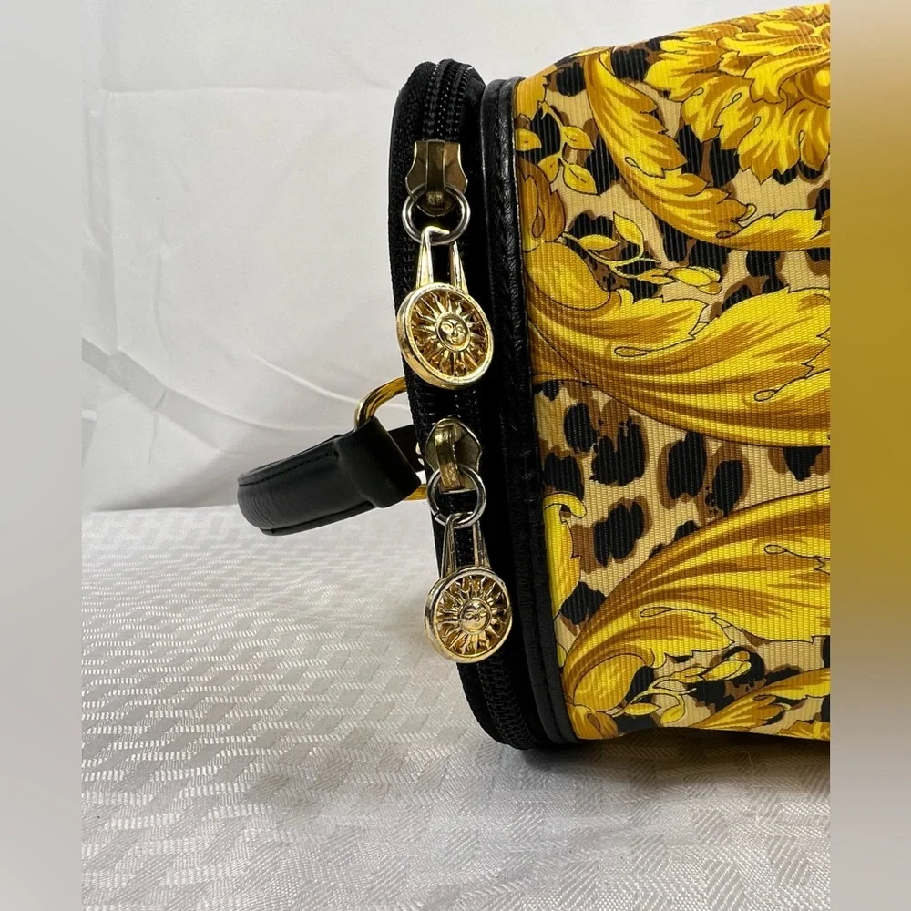 3195: Gianni Versace Baroque & Leopard Print Vanity Cosmetic Case